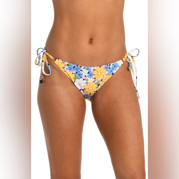 Sunshine 79 Daisy Daze Halter Triangle Top & Side Tie Hipster Bottom - Picture 3 of 8